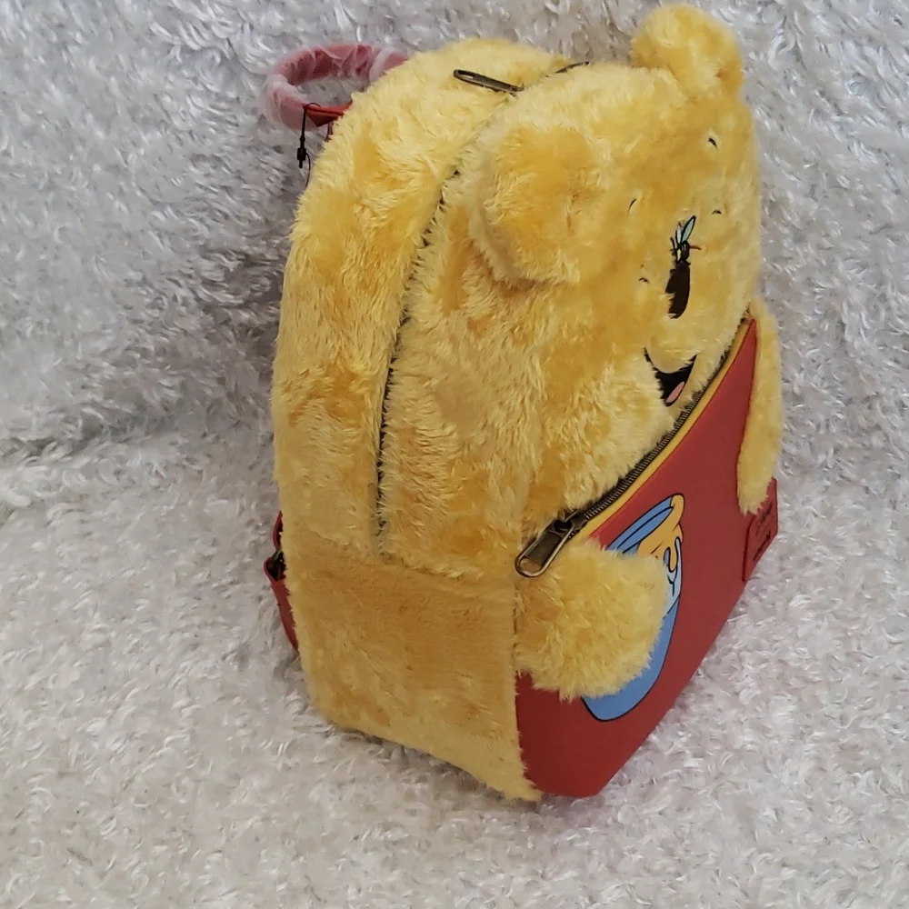 Loungefly Winnie the Pooh Fuzzy mini backpack and cardholder